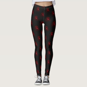 Leggings Légumineuses à roses rouges, pantalon de yoga, vêt