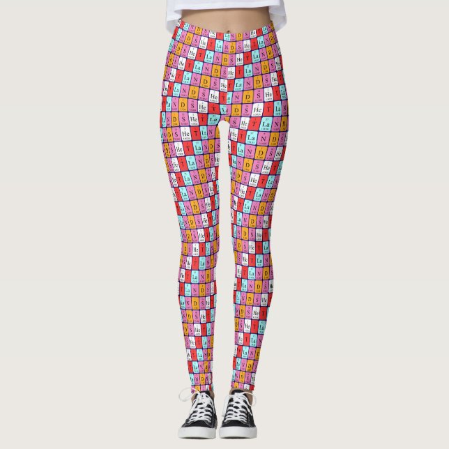 Leggings Légumineuses à tableau périodique patriotique Shet (Devant)