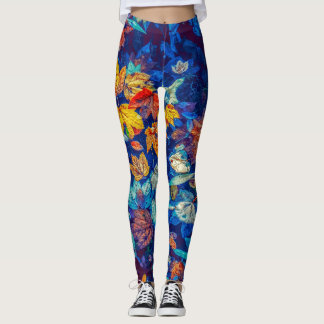 Leggings Légumineuses à thème fleuri
