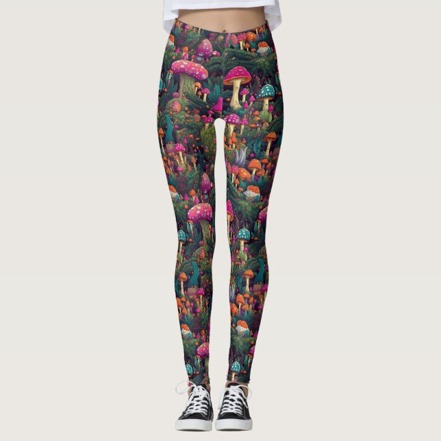 Leggings Légumineuses de champignons lunaires (Devant)