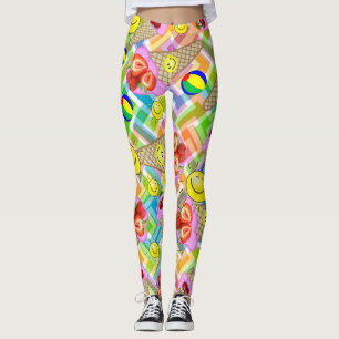 Leggings Légumineuses de crème glacée fraise