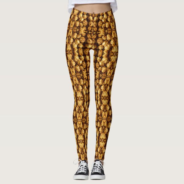 Leggings Légumineuses de maïs-popcorn Caramel (Devant)