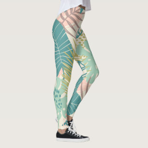 Leggings Légumineuses de Motif feuille Abstraites