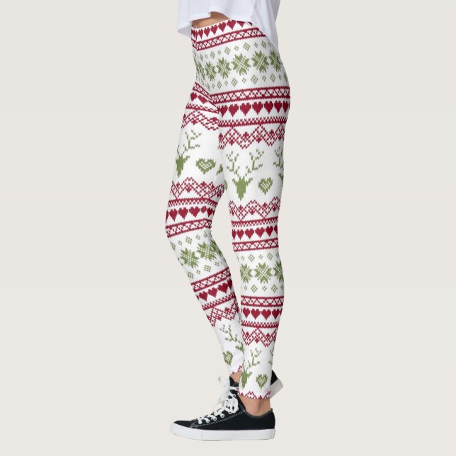 Leggings Légumineuses de Noël/Flammes de neige, Coeurs et r (Gauche)