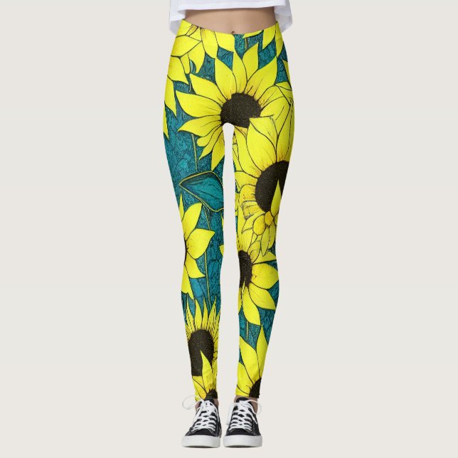 Leggings Légumineuses de tournesol cool - les grands tourne (Devant)