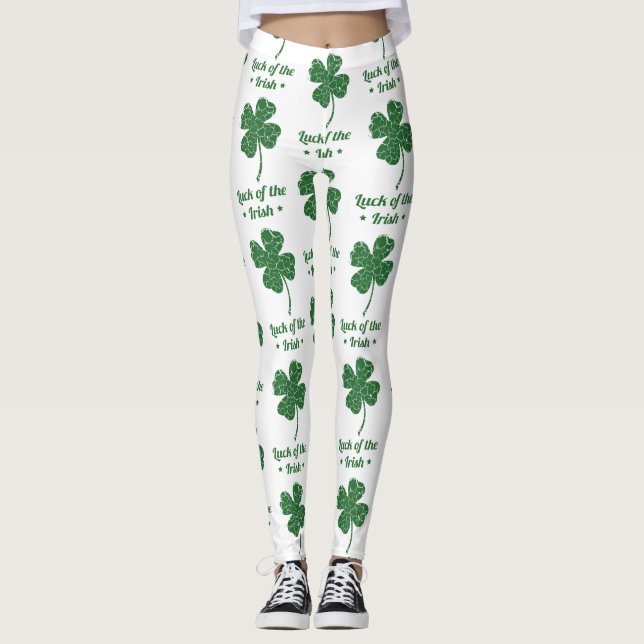 Leggings Légumineuses de trèfle en détresse st patrick (Devant)