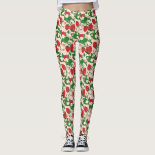 Leggings Légumineuses de vigne fraise et florale