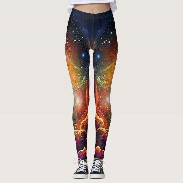 Leggings Légumineuses de yoga personnalisées avec chakras (Devant)