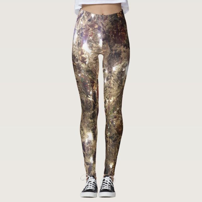 Leggings Légumineuses en argent de Noël (Devant)