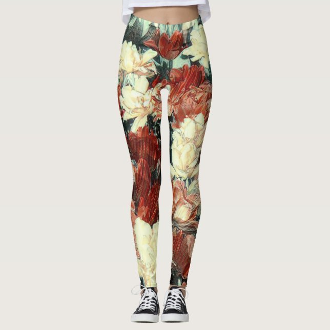 Leggings Légumineuses florales avec effet d'illusion (Devant)