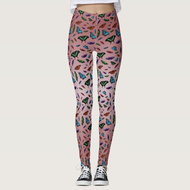 Leggings Légumineuses Flutterbies (Dusty Pink Mix) (Devant)