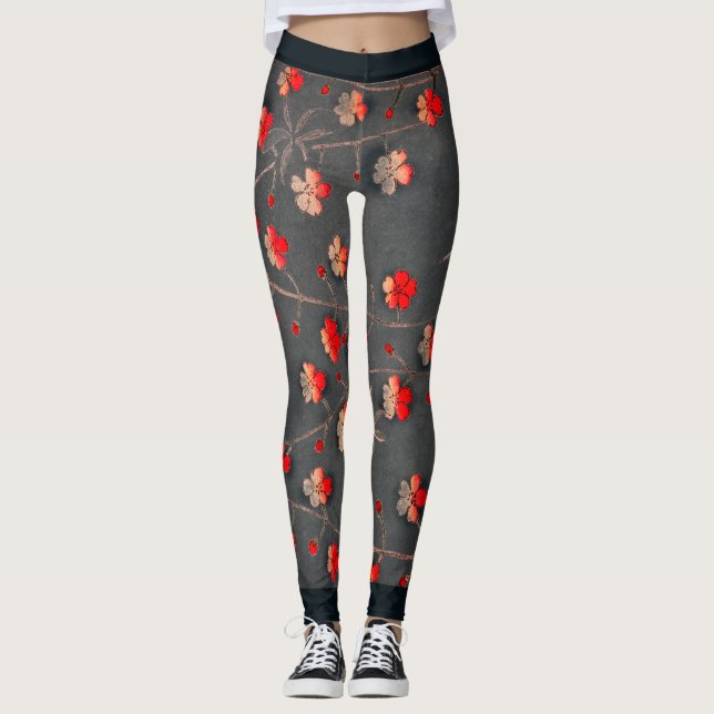 Leggings Légumineuses imprimées Fleurs JAPONAISES (Devant)