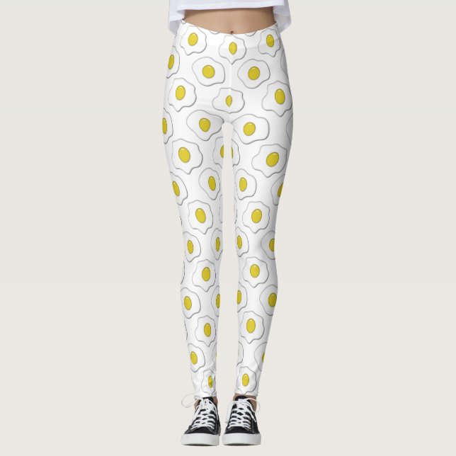Leggings Légumineuses Motifs à pois d'oeufs frits (Devant)