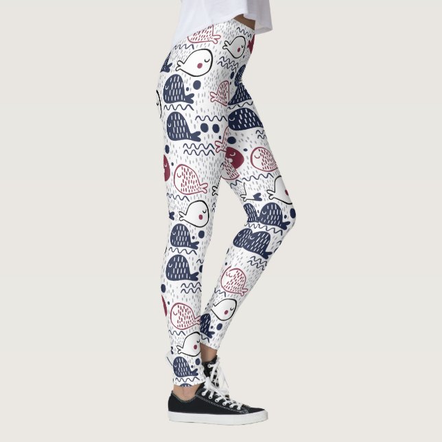 Leggings Légumineuses Motifs de poisson mignonnes (Droite)
