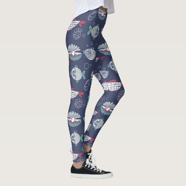 Leggings Légumineuses Motifs de poisson mignonnes (Droite)