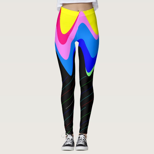Leggings Légumineuses noires et colorées (Devant)
