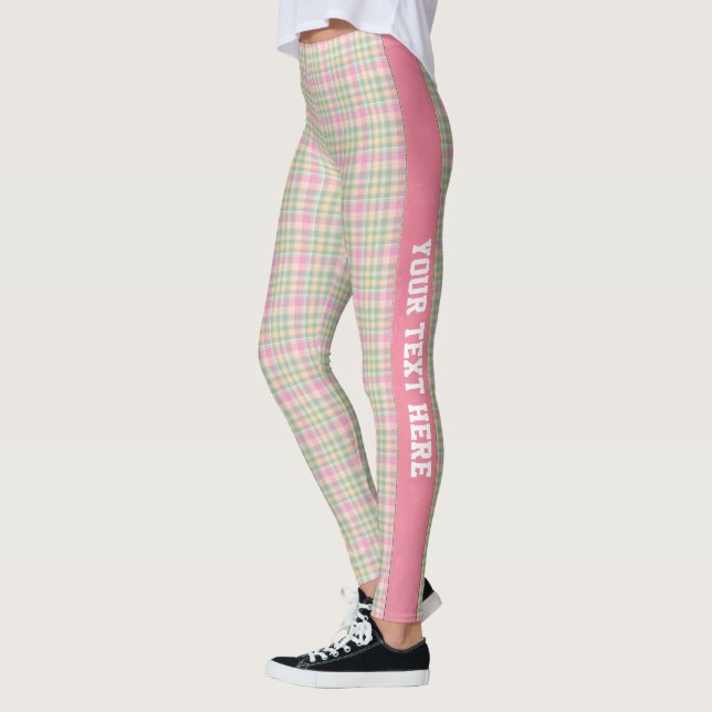 Leggings Légumineuses personnalisées Pastel Plaid (Gauche)