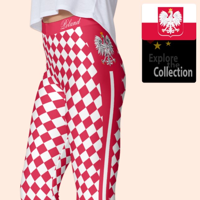 Leggings Légumineuses polonaises, mode premium, Drapeau pol (Créateur téléchargé)