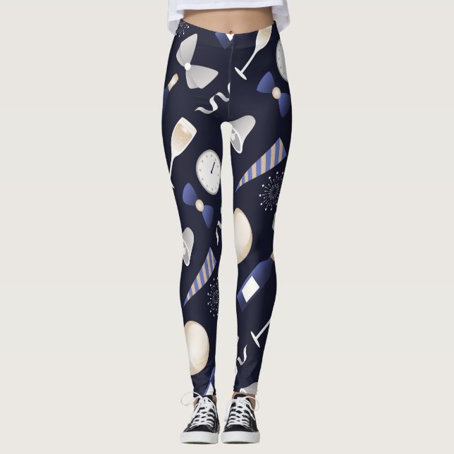 Leggings légumineuses pourpres du jour de la nouvelle année (Devant)