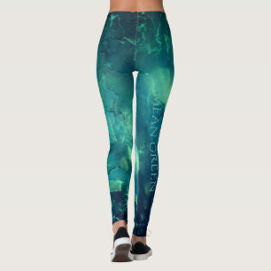 Leggings Légumineuses sur impression verte moyenne