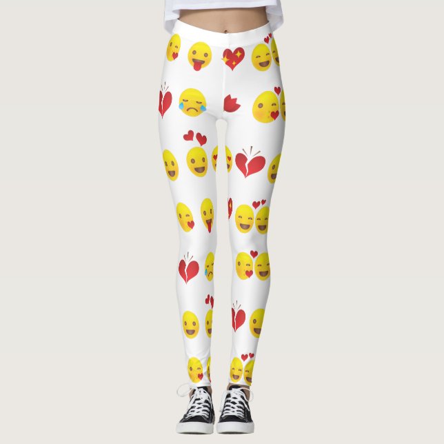 Leggings Légumineuses Valentine Emojis (Devant)