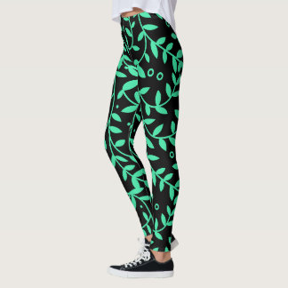 Leggings Légumineuses vertes et noires pour femmes