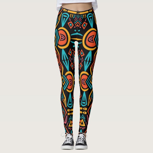 Leggings L'élégance tribale africaine (Devant)