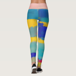 Leggings "Lemonade Lullaby" Art Abstrait