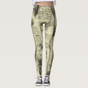 Leggings Leonardo da Vinci Vintage Anatomie humaine Larynx