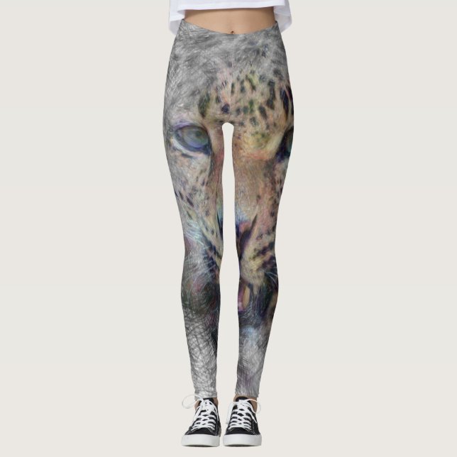 Leggings léopard animal artistique (Devant)