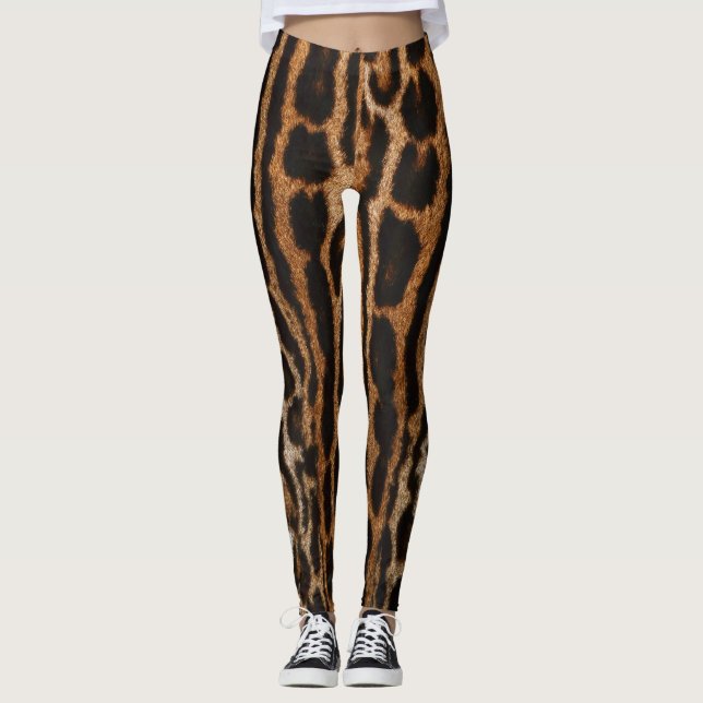Leggings Léopard Fourrure Arrière - plan Texture Vintage (Devant)