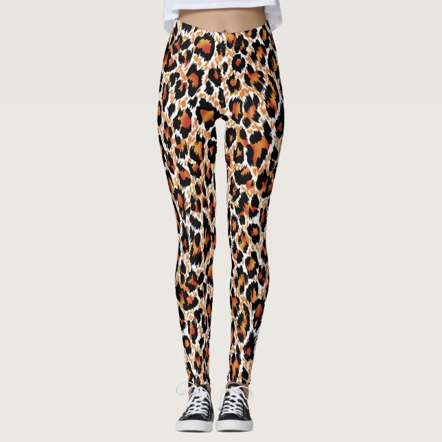 Leggings Leopard Géométrique : Illustration à motifs (Devant)