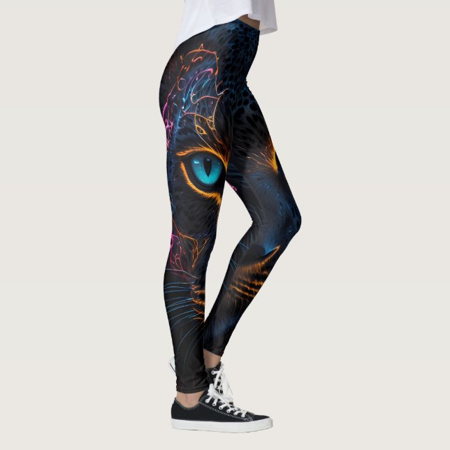 Leggings Léopard noir néon (Droite)