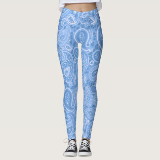 Leggings Leopard Paisley Motif bleu élégant Yoga