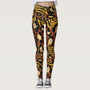 Leggings Léopard, peaux de tigre, motif sauvage.
