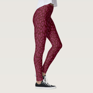 Leggings Léopard rose chaud unique & rouge foncé