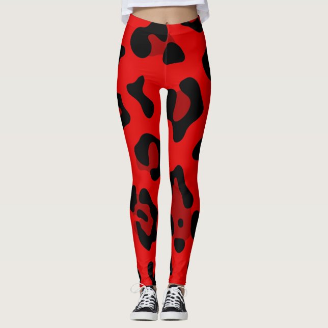 Leggings léopard rouge (Devant)