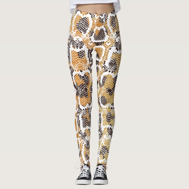 Leggings Léopard Snake Poster de animal Texture (Devant)
