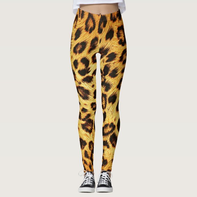 Leggings Leopard tendance : Motif de design de peau. (Devant)