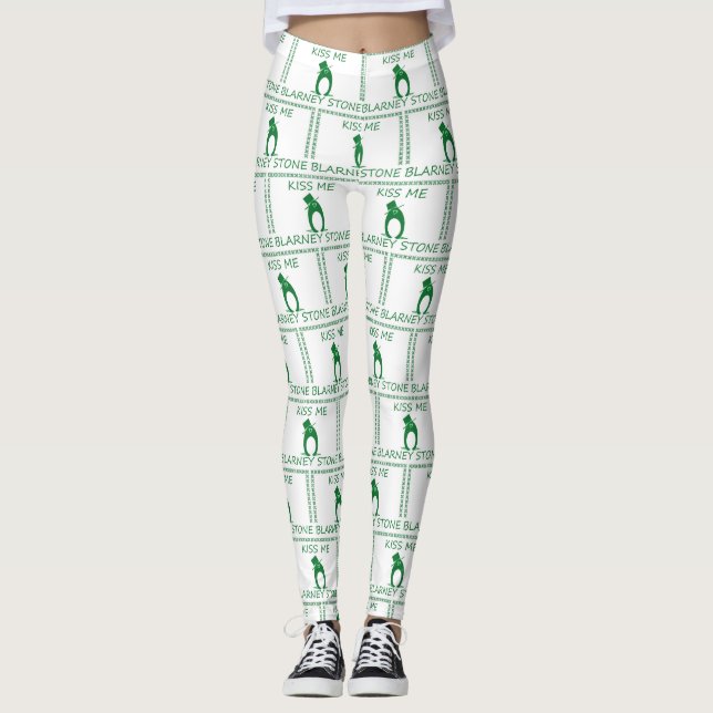 Leggings Leprechaun de St. Patty m'embrasse Pierre de Blarn (Devant)