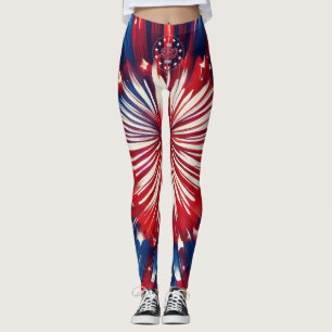 Leggings Les 250 ans d'Amérique 1776-2026 Feux d'artifice R