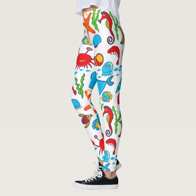 Leggings Les animaux marins mignons (Gauche)