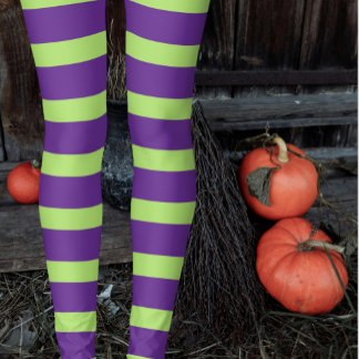 Leggings Les bas à rayures vert violet de la sorcière d'Hal