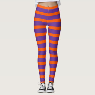 Leggings Les bas rayés violets oranges de la sorcière d'Hal