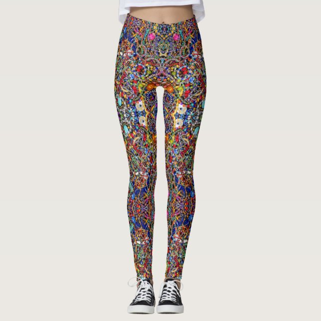 Leggings Les bijoux ont inspiré kaléïdoscopique coloré de (Devant)