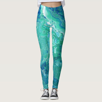 Leggings Les bleus et les verts soustraient des guêtres -