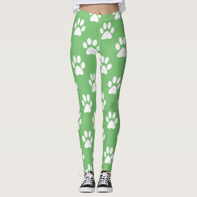 Leggings Les cartes vertes et blanches (Devant)