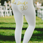 Leggings Les Coeurs d'or de la mariée Monogrammes Mariages<br><div class="desc">Ajoutez les initiales du Happy Couple à l'effet faux feuille d'or entrelacé les coeurs au verso - des leggings amusants à porter sur votre Bachelorette Party ou même sous votre robe mariage si c'est un jour froid. *note - pas de papier or réel - c'est un effet visuel imprimé</div>