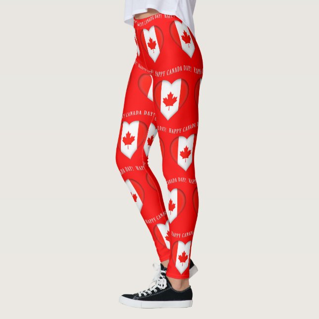 Leggings Les Coeurs Feuille d'érable Bonne fête du Canada (Gauche)