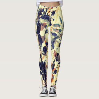 Leggings Les empreintes de la nature : Feuilles floraux san